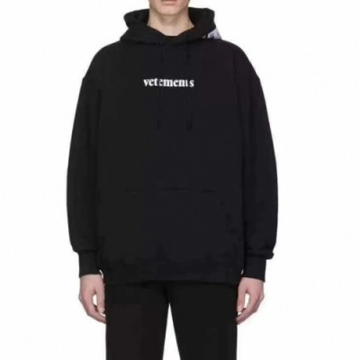 Vetements  Mm/Wm Logo Oversize Cotton Hoodie Black - 베트멍 2021 남/녀 로고 오버사이즈 코튼 후드티 Vet0207x Size(xs - l) 블랙