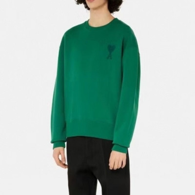 Ami  Mens  Logo Casual Cotton Man-to-man Green - 아미 2021 남성  로고 코튼 맨투맨 Ami0218x Size(s - xl) 그린