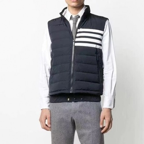 Thom Browne Mens Patch Logo Down Pedding Vest Navy - 톰브라운 2021 남성 패치 로고 다운 패딩 조끼 Thom01462x Size(1 - 4) 네이비