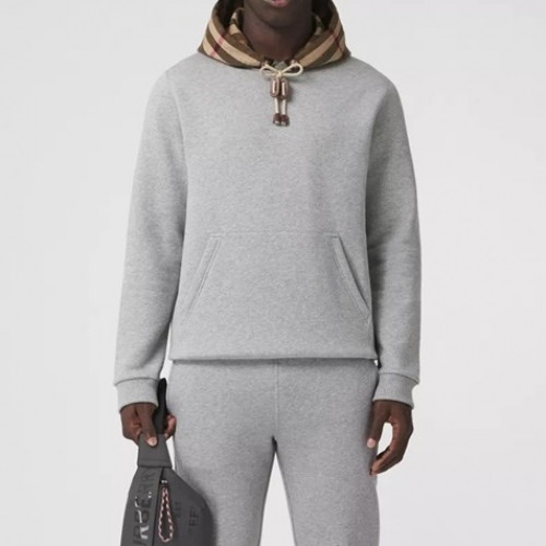 Burberry Mens Logo Casual Cotton Hoodie Gray - 버버리 2021 남성 로고 캐쥬얼 코튼 후드티 Bur04162x Size(s - l) 그레이