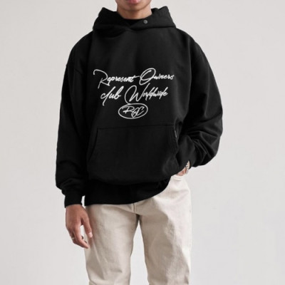 Represent  Mm/Wm Wolf Logo Cotton Hoodie - 리프리젠트 2021 남자 울프 로고 코튼 후드티 Rep0036x Size(s - xl) 블랙