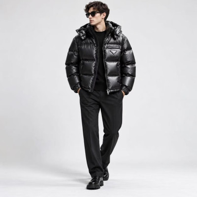 프라다 남성 리나일론 후드 패딩 - Prada Mens Re-Nylon Hood Padding - prc998x