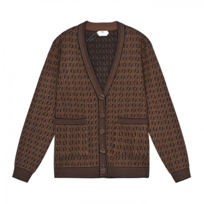 Fendi  Mens Trendy V-neck Cardigan Brown - 펜디 2021 남성 드렌디 브이넥 가디건 Fen01075x Size(s - l) 브라운