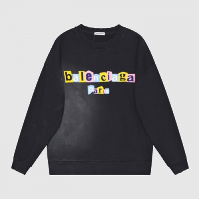 Balenciaga  Mens Logo Crew-neck Cotton Tshirts Black - 발렌시아가 2021 남성 로고 크루넥 코튼 맨투맨 Bal01225x Size(xs - l) 블랙