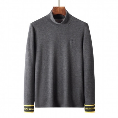 Fendi  Mens Logo Crew-neck Cotton Tshirts Gray - 펜디 2021 남성 몬스터 크루넥 코튼 긴팔티 Fen01082x Size(m - 3xl) 그레이