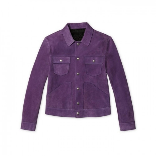 Tom Ford  Mens Logo Casual Leather Jacket Purple - 톰포드 2021 남성 로고 캐쥬얼 자켓 Tomf0029x Size(s - 2xl) 퍼플