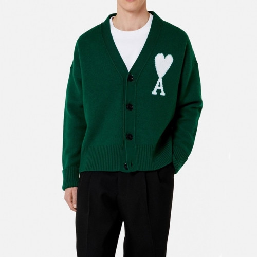 Ami Mm/Wm Logo Casual Cardigen Green - 아미 2021 남/녀 로고 캐쥬얼 가디건 Ami0227x Size(s - l) 그린
