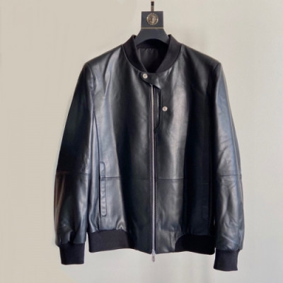 Hermes  Mens Leather Jacket Black - 에르메스 남성 가죽 자켓 - her716x 