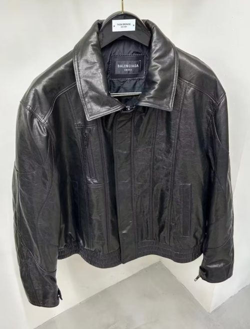 Balenciaga  Mens Casual Leather Jackets Black - 발렌시아가 2022 남성 캐쥬얼 가죽 자켓 Bal0130x Size(S - XL) 블랙