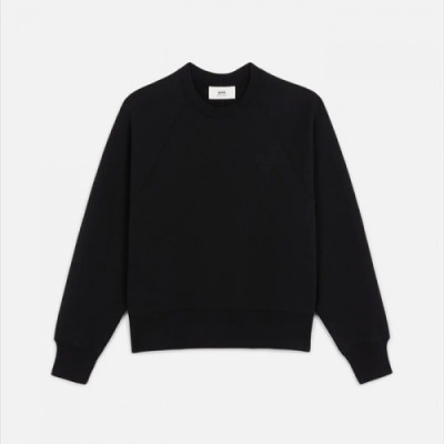 Ami  Womens Logo Casual Cotton Man-to-man Black - 아미 2021 여성 로고 코튼 맨투맨 Ami0240x Size(s - l) 블랙