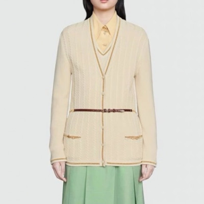 Gucci  Womens Trendy V-neck Cardigan Ivory - 구찌 2021 여성 트렌디 브이넥 가디건 Guc04488x Size(s - l) 아이보리