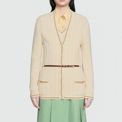 Gucci Womens Trendy V-neck Cardigan Ivory - 구찌 2021 여성 트렌디 브이넥 가디건 Guc04488x Size(s - l) 아이보리