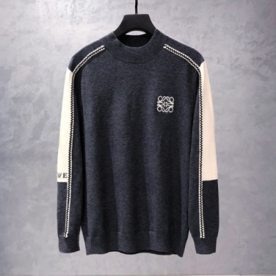 Loewe  Mens Logo Crew-neck Sweaters Gray - 로에베 2021 남성 로고 크루넥 스웨터 Loe0521x Size(m - 2xl) 그레이