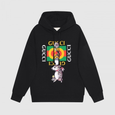 Gucci  Mm/Wm Logo Casual Hoodie Black - 구찌 2021 남/녀 로고 캐쥬얼 후드티 Guc04497x Size(s - l) 블랙