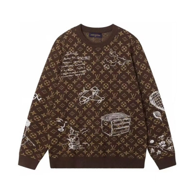 루이비통 남성 브라운 크루넥 니트 - Louis vuitton Mens Brown Sweaters Lou03813x