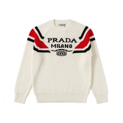 Prada  Mm/Wm Crew-neck Sweaters Ivory - 프라다 2021 남/녀 크루넥 스웨터 Pra2507x Size(s - l) 아이보리