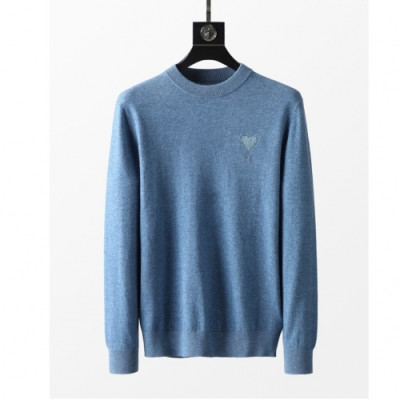 Ami  Mm/Wm Logo Casual Turtle-neck Sweaters Blue - 아미 2021 남/녀 로고 캐쥬얼 터틀넥 스웨터 Ami0250x Size(m - 3xl) 블루