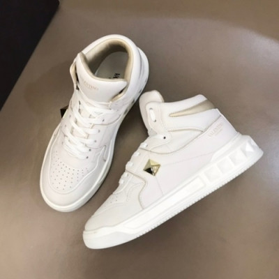 발렌티노  남성 캐쥬얼 레더 하이탑 스니커즈 Size(240-275) 화이트 - Valentino 2021 Men's Casual Leather High-top Sneakers Val0503x White