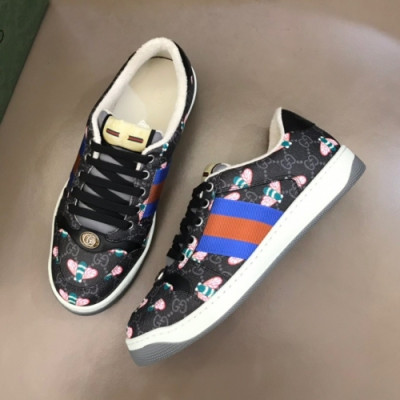 구찌  남/녀 트렌디 레더 스니커즈 Size(225 - 275) 블랙 - Gucci  Unisex Trendy Leather Sneakers Guc04523x Black