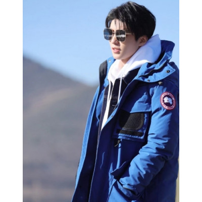 Canada goose  Unisex Patch Logo Casual Goose Down Padding Parka Blue - 캐나다구스 2021 남자 패치 로고 캐쥬얼 구스다운 패딩 파카 Can0386x Size(xs - 2xl) 블루