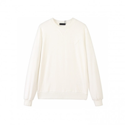 Prada  Unisex Crew-neck Cotton Tshirts White - 프라다  남성 로고 크루넥 코튼 긴팔티 Pra02561x Size(s - xl) 화이트