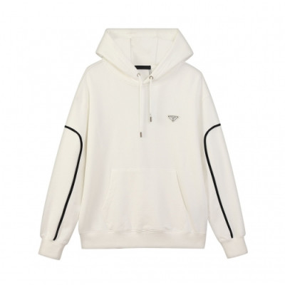 Prada  Unisex Casual Cotton Hoodie White - 프라다  남/녀 캐쥬얼 코튼 후드티 Pra02566x Size(s - xl) 화이트