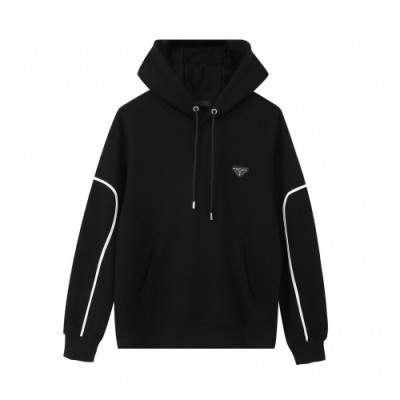 Prada  Unisex Casual Cotton Hoodie Black - 프라다  남/녀 캐쥬얼 코튼 후드티 Pra02567x Size(s - xl) 블랙