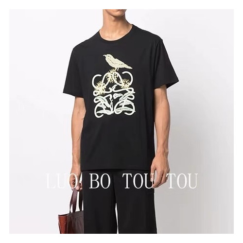 Loewe  Unisex Smile Short Sleeved Tshirts Black - 로에베 2022 남/녀 폴로 반팔티 Loe0546x Size(s - xl) 블랙