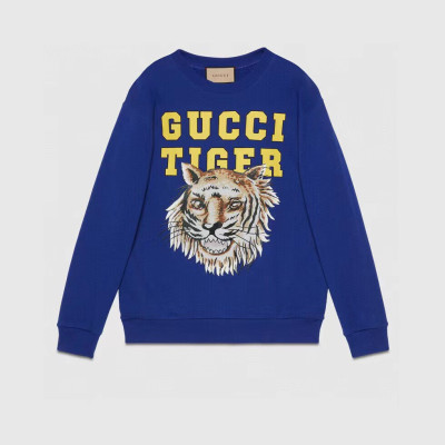 Gucci  Unisex Logo Crew-neck Cotton Tshirts Blue - 구찌 2022 남/녀 로고 코튼 크루넥 코튼 긴팔티 Guc04554x Size(xs - xl) 블루