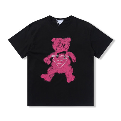 보테가 남자 크루넥 블랙 반팔티 - Unisex Black Short-sleeved Tshirts - bot0192x