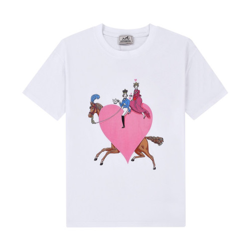 에르메스 남/녀 크루넥 반팔티 - Hermes Unisex Round Tshirt - her733x