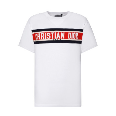 디올 남자 크루넥 화이트 반팔티 - Unisex White Tshirts - dio01677x