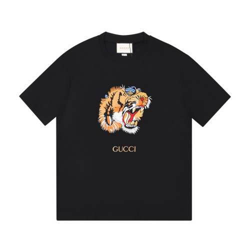 구찌 여자 크루넥 블랙 반팔티 - Unisex Black Tshirts - guc04571x