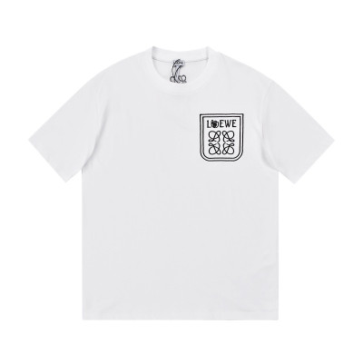 로에베 남자 이니셜 화이트 반팔티 - Unisex White Tshirts - loe0554x