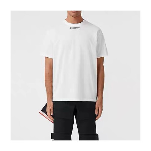 버버리 남자 크루넥 화이트 반팔티 - Unisex White Tshirts - bur04300x