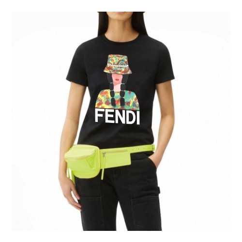 펜디 여성 크루넥 반팔티 - Fendi Womens Round Tshirt - fen01129x