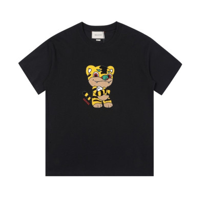 구찌 남/여 크루넥 블랙 반팔티 - Unisex Black Tshirts - guc04598x