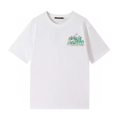 루이비통 남성 크루넥 화이트 반팔티 - Mens White Tshirts - lou03962x