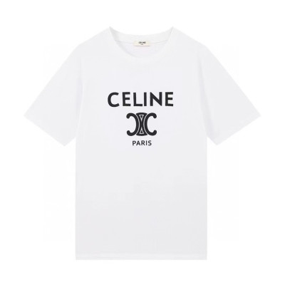 셀린느 남성 크루넥 화이트 반팔티 - Mens White Tshirts - cel0224x