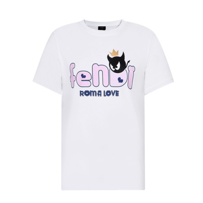 펜디 남/여 크루넥 화이트 반팔티 - Unisex White Tshirts - fen01136x