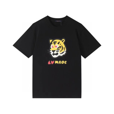 루이비통 남성 크루넥 블랙 반팔티 - Mens Black Tshirts - lou03972x