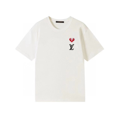 루이비통 남성 크루넥 화이트 반팔티 - Mens White Tshirts - lou03975x