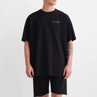 오프화이트 남성 모던 블랙 반팔티 - Mens Black Tshirts - off0818x