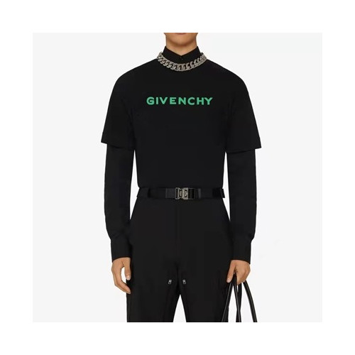 지방시 남성 크루넥 블랙 반팔티 - Mens Black Tshirts - giv0616x