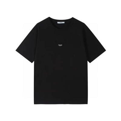 프라다 남성 크루넥 블랙 반팔티 - Mens Black Tshirts - Pra02616x