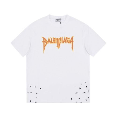 발렌시아가 남성 크루넥 화이트 반팔티 - Mens White Tshirts - bal01309x