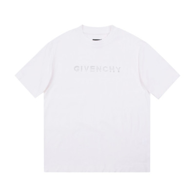 지방시 남성 크루넥 화이트 반팔티 - Mens White Tshirts - giv0620x