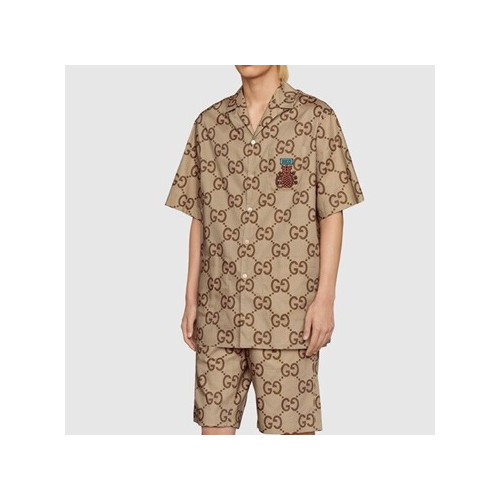 구찌 남성 크루넥 카멜 반팔티 - Mens Camel Tshirts - guc04645x