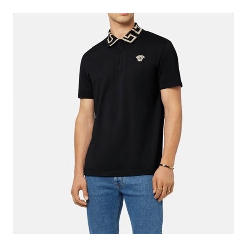 베르사체 남성 블랙 폴로 반팔티 - Mens Black Tshirts - ver0886x