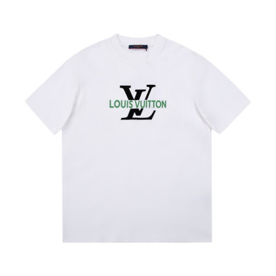 루이비통 남성 크루넥 화이트 반팔티 - Mens White Tshirts - lou04025x